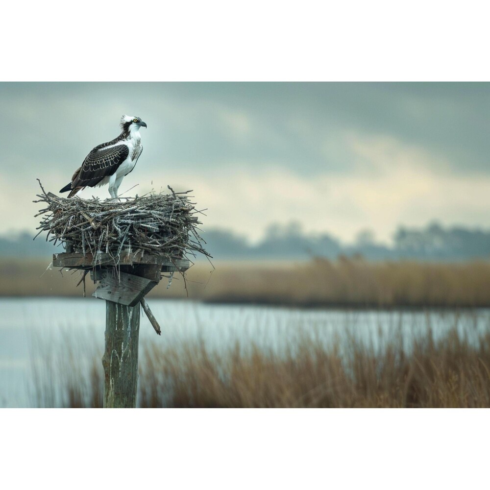Osprey Canvas Print, Coastal Wall Art 16" High x 20" Wide